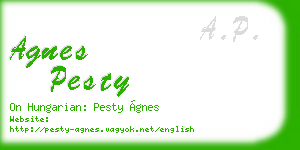 agnes pesty business card