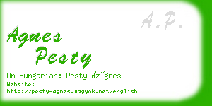 agnes pesty business card